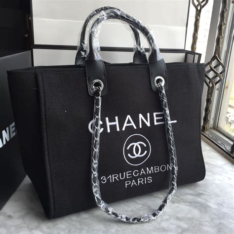 chanel canvas tote 2019|authentic Chanel tote bag.